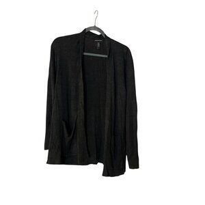 Eileen Fisher Black Cardigan Sweater Open Front Size XS